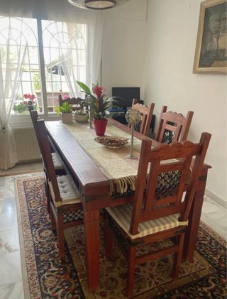 Mesa comedor madera maciza 6 sillas