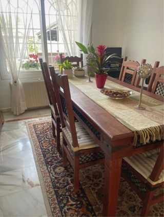 Mesa comedor madera maciza 6 sillas
