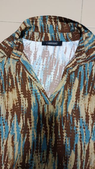 Camisa C.Serrano M - Azul y marrón