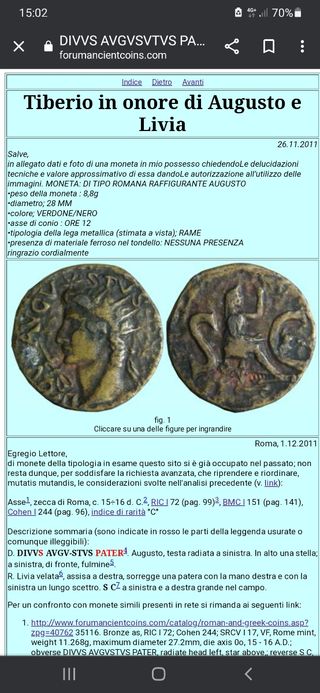 2 Gettoni Tiberio Augusto e Livia