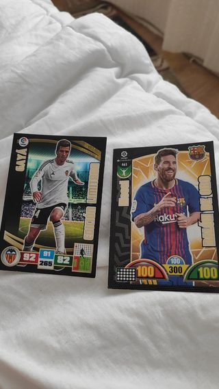 Cromos Adrenalyn: Messi & Gaya. Balón de oro 17-18