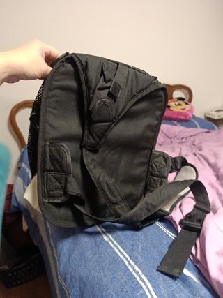 Transportín bandolera gato beige y negro