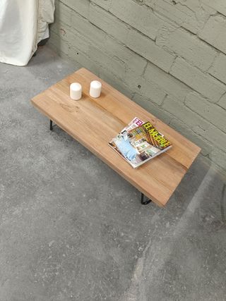 Mesa centro madera - patas metal