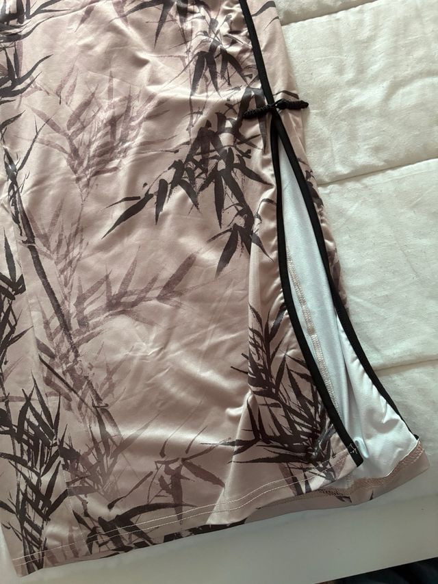 Conjunto asiático talla XS - beige/marrón