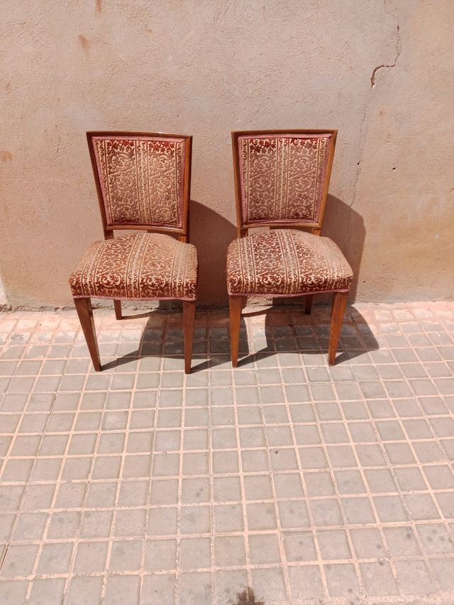 Sedie antiche imbottite - Legno e velluto