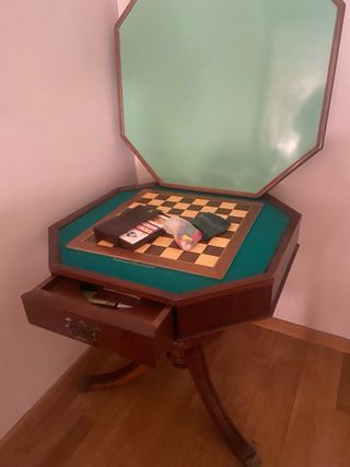 Mesa de juego vintage - ajedrez-poker