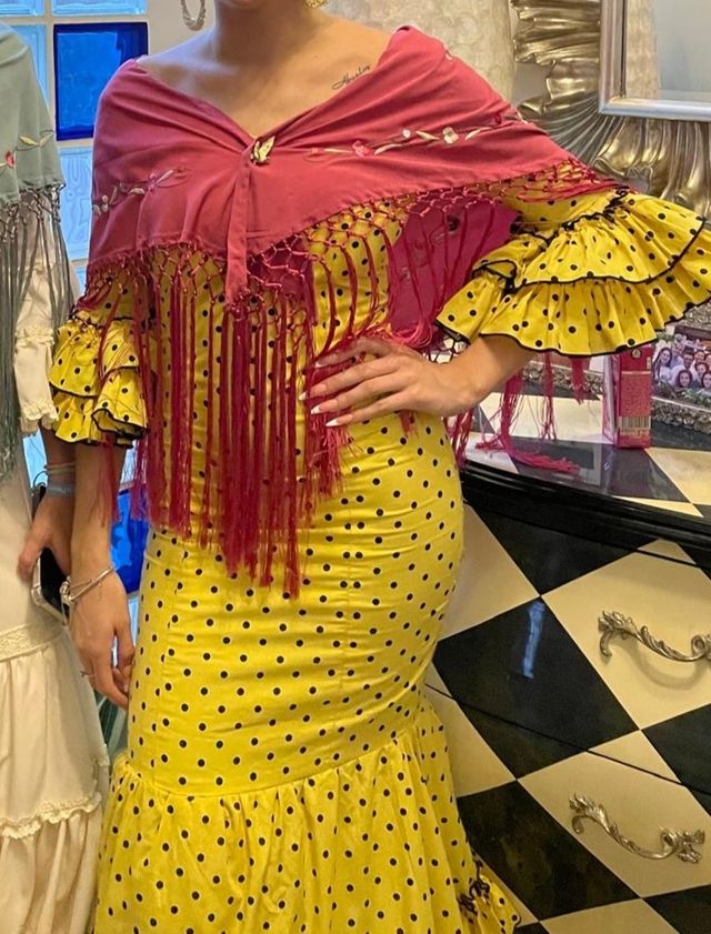 Traje Flamenca lunares Amarillo Talla XS