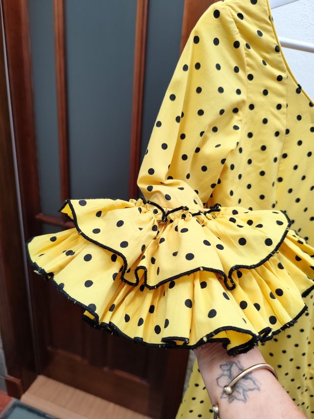 Traje Flamenca lunares Amarillo Talla XS