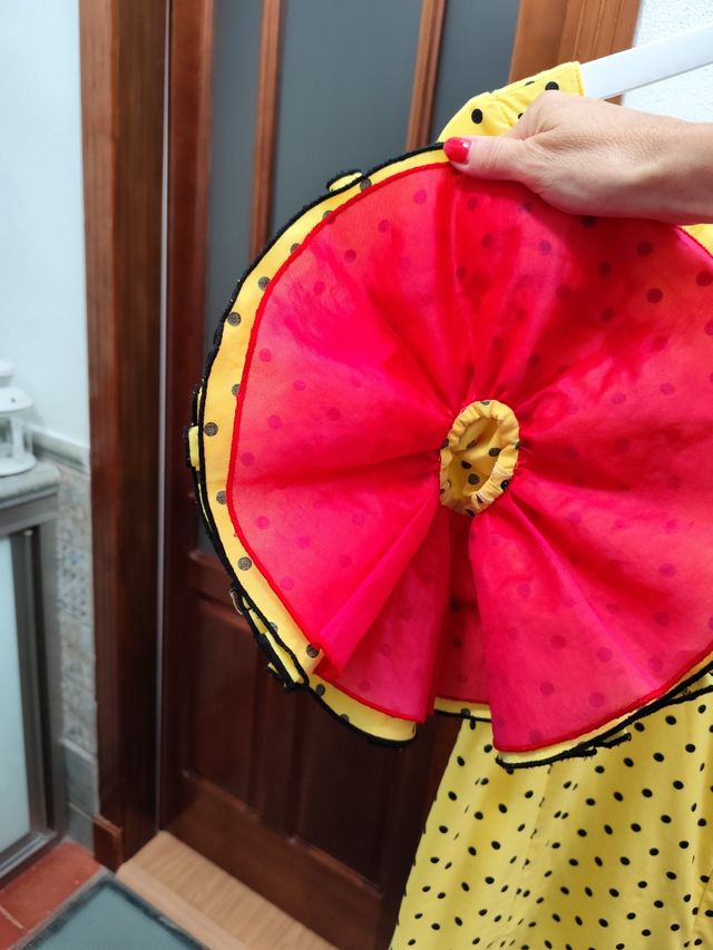 Traje Flamenca lunares Amarillo Talla XS