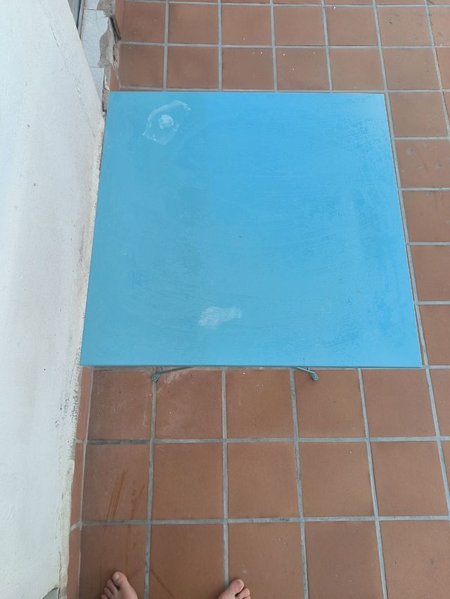 Mesa plegable jardín blanca 70x71x70cm