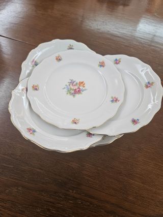 6 Piattini Porcellana Bavaria - Fiorati