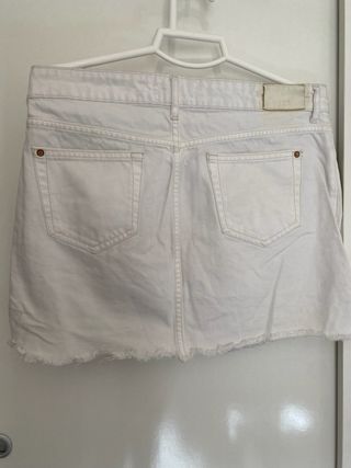 Falda vaquera Mango blanca