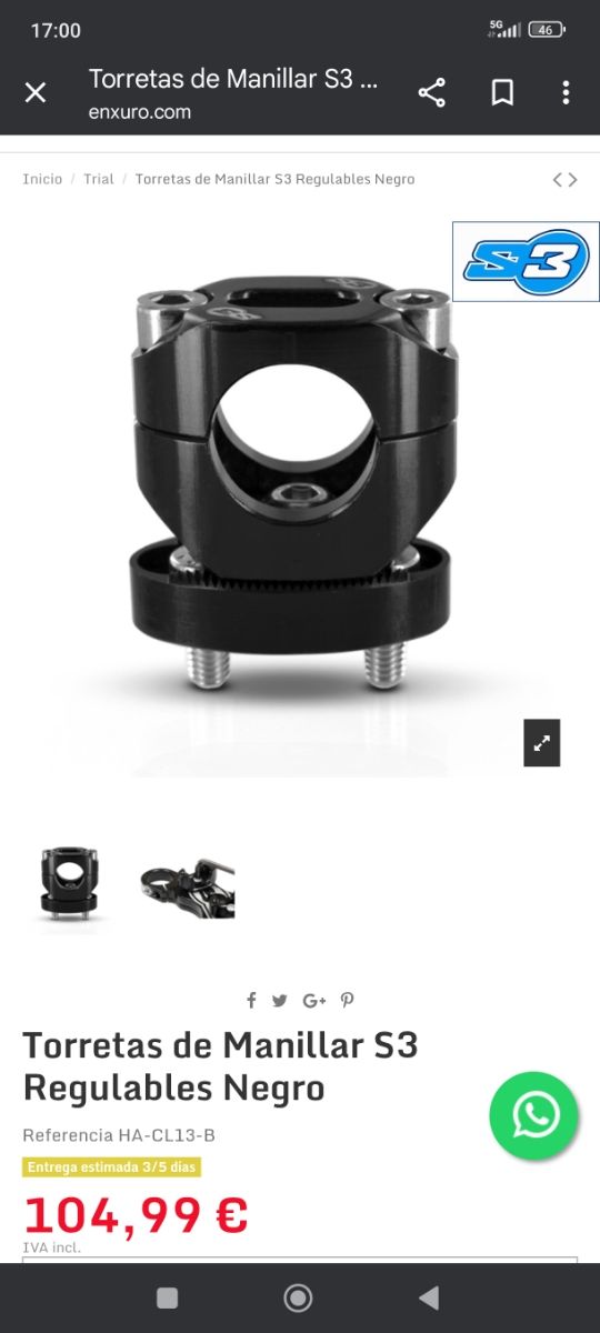 Torretas Manillar S3 Trial - Ajustables