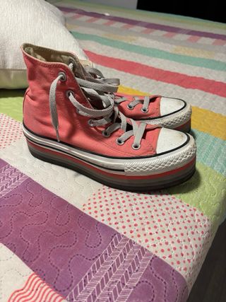 Converse plataforma rosa