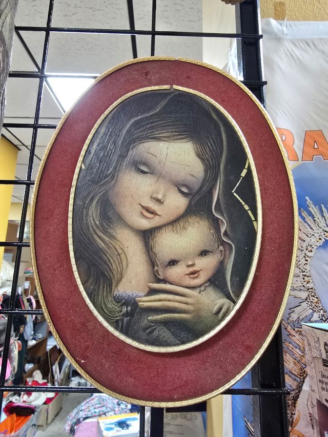 Cuadro Virgen con Niño - Vintage