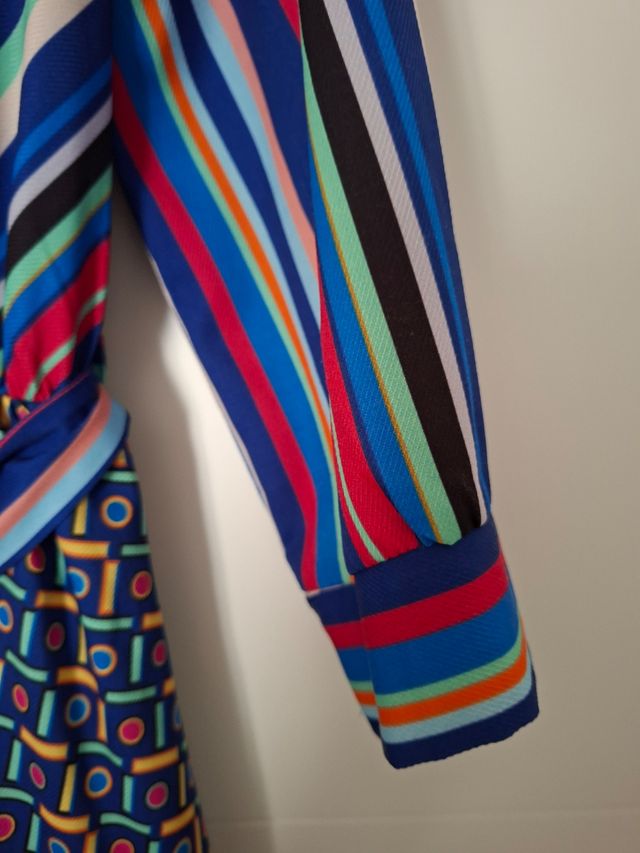 Vestido largo multicolor rayas