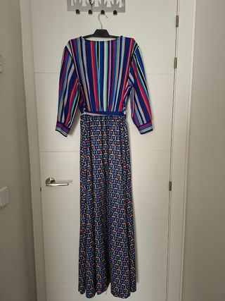 Vestido largo multicolor rayas