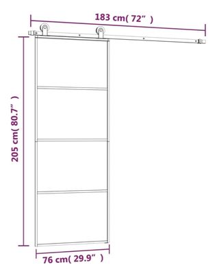 Puerta corredera cristal negro 76x205cm