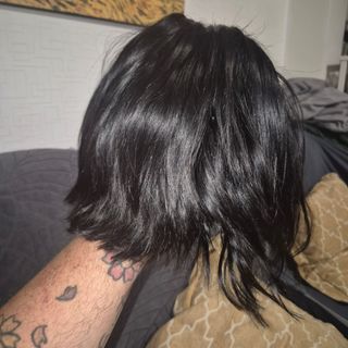 Peluca negra pelo natural