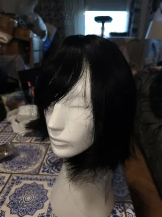 Peluca negra pelo natural