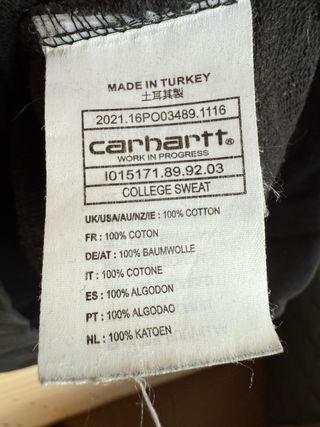 CARHARTT sudadera algodón negra talla S