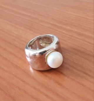 Anillo Tous perla plata