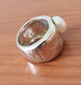Anillo Tous perla plata