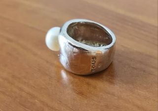 Anillo Tous perla plata
