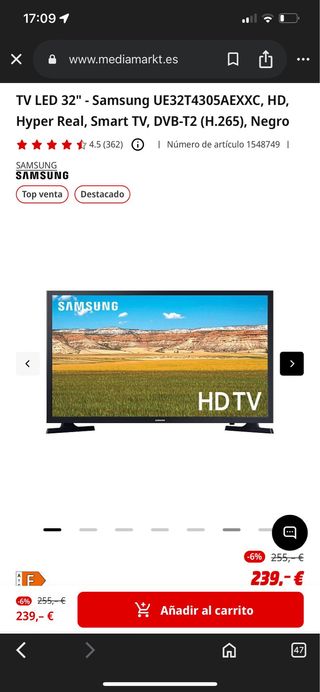 TV Samsung QLED 75" 4K UHD y HDTV 32”