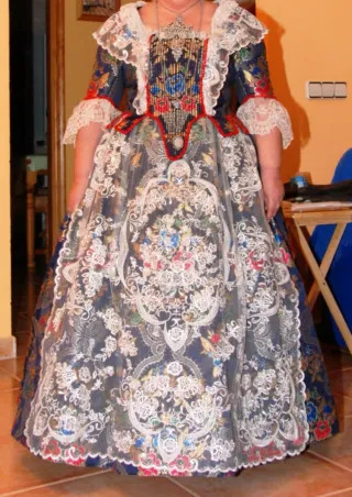 Traje Fallera Azul y Oro