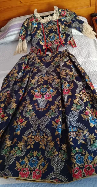 Traje Fallera Azul y Oro