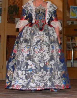 Traje Fallera Azul y Oro