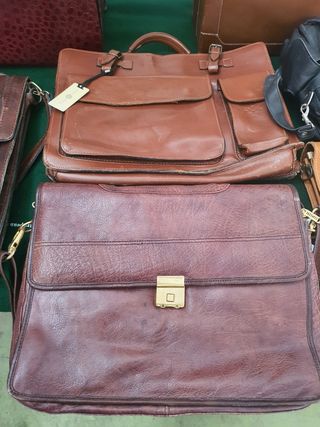  coleccion de Maletines y bolsos piel vintage