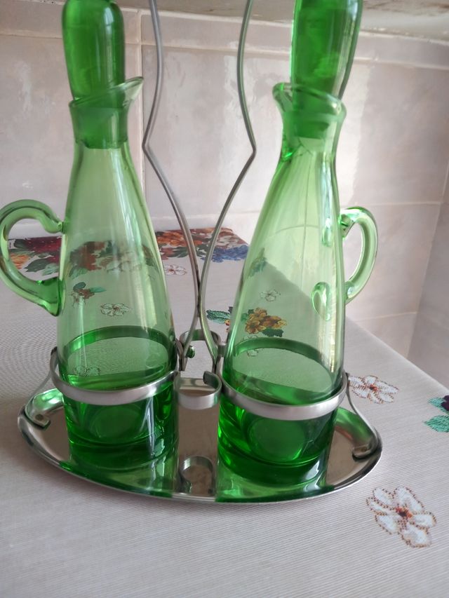 Set Vintage Olio Aceto Formaggiera