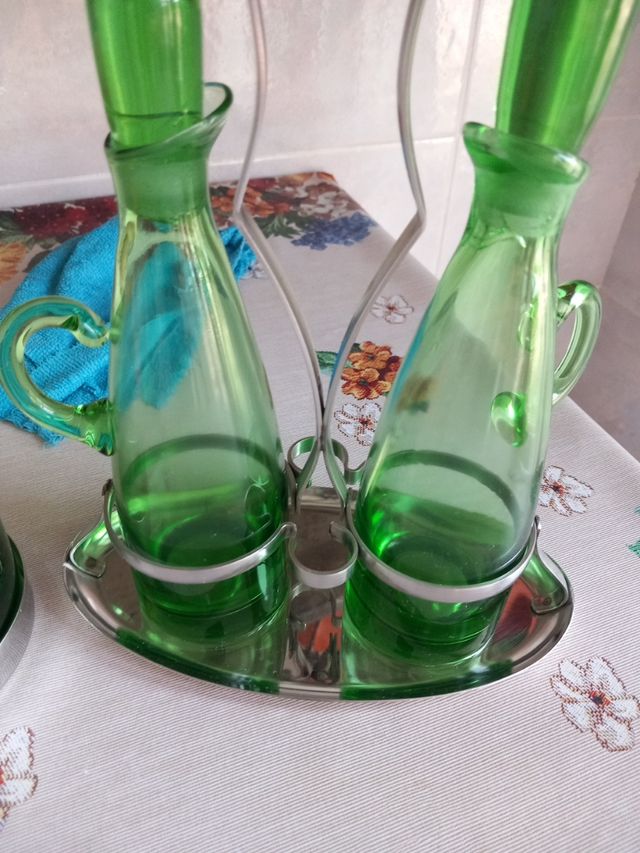 Set Vintage Olio Aceto Formaggiera