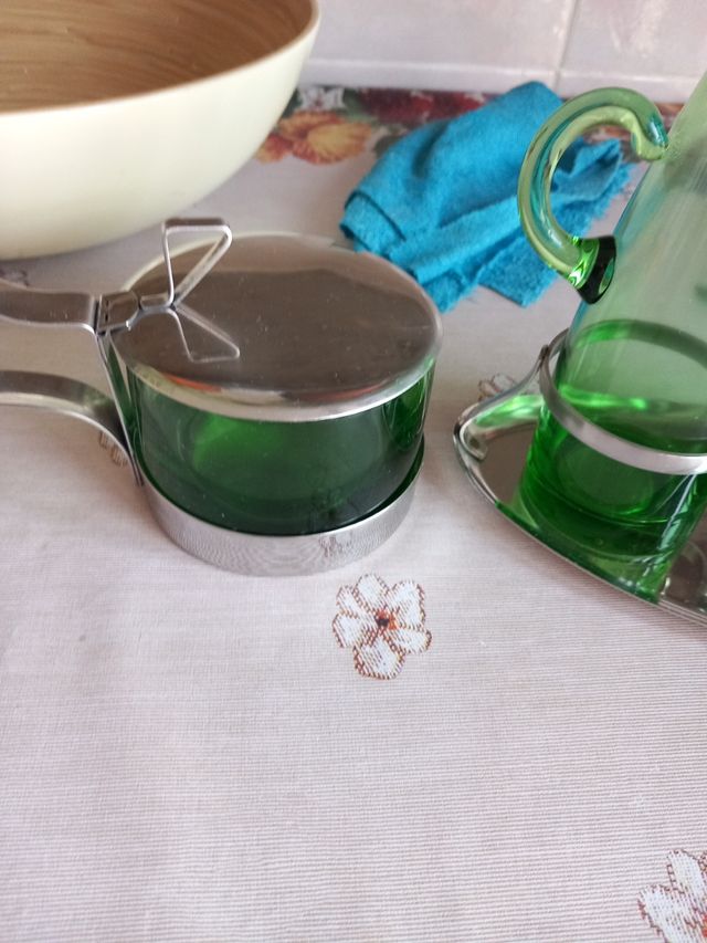 Set Vintage Olio Aceto Formaggiera