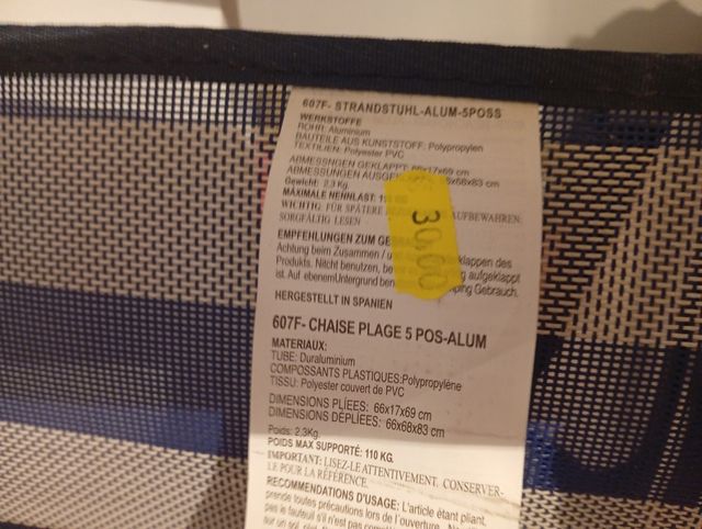Silla Plegable Playa Aluminio