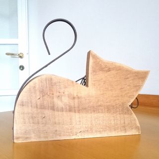 Gatto legno vintage