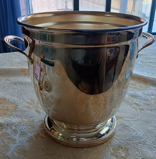 Secchiello ghiaccio rivestito in argento 