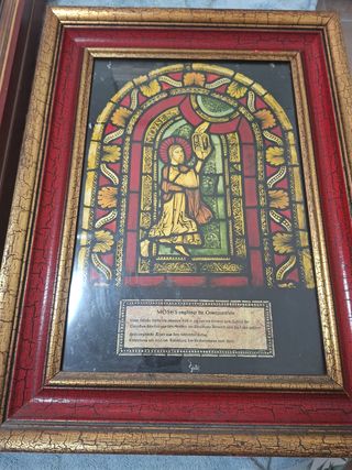 Vitral antiguo Moisés - Gesetztafeln