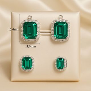 Pendientes de Esmeralda Nano en Plata 925 –