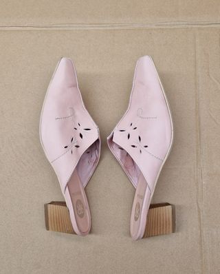 Zuecos rosa Romena, tacón bajo, talla 36