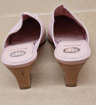Zuecos rosa Romena, tacón bajo, talla 36