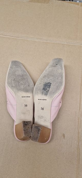 Zuecos rosa Romena, tacón bajo, talla 36