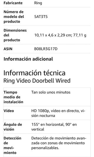 Ring Video Doorbell Wired - Videoportero Inteligen
