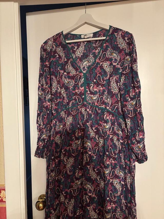 Vestido largo estampado paisley