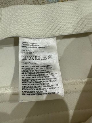 Pantalón blanco recto