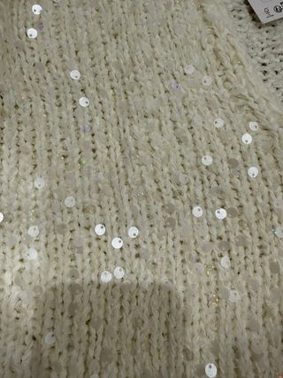Jersey Zara lentejuelas blanco