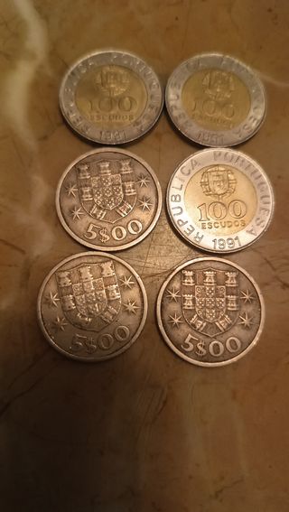 6 Monedas Portugal antiguas