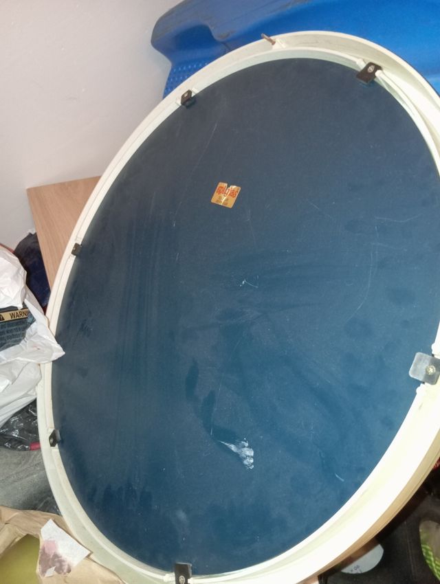 Espejo redondo beige